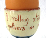 Motto Ware Egg Cup England A Rolling Stone Gathers No Moss 1920s Aller Vale