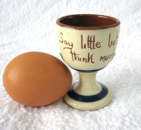 Mottoware Egg Cup Motto Say Little Think Much 1920s England Motto Ware Devon