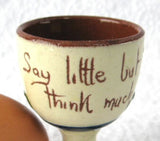 Mottoware Egg Cup Motto Say Little Think Much 1920s England Motto Ware Devon