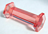 French Art Deco Pink Faceted Crystal Kniferest Hexagonal Column 1920s Cutlery Holder