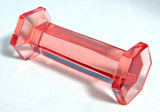 French Art Deco Pink Faceted Crystal Kniferest Hexagonal Column 1920s Cutlery Holder