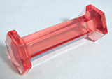 French Art Deco Pink Faceted Crystal Kniferest Hexagonal Column 1920s Cutlery Holder