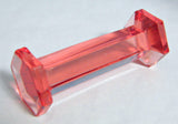 French Art Deco Pink Faceted Crystal Kniferest Hexagonal Column 1920s Cutlery Holder