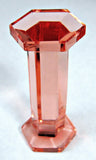 French Art Deco Pink Faceted Crystal Kniferest Hexagonal Column 1920s Cutlery Holder