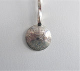 George V Threepence Salt Spoon Sterling Silver Coin Necklace Barley Twist 1920s