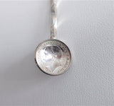 George V Threepence Salt Spoon Sterling Silver Coin Necklace Barley Twist 1920s