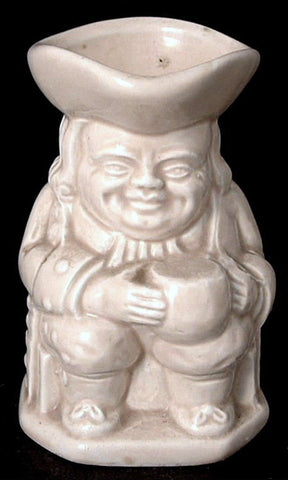 Toby Jug 1920s Miniature Keele Street Pottery England All White Sitting
