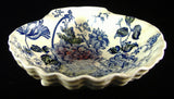Shell Shape Dish Blue Transferware Charlotte England 1930s Polychrome Transferware