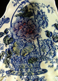 Shell Shape Dish Blue Transferware Charlotte England 1930s Polychrome Transferware