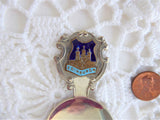Edinburgh Scotland Tea Caddy Spoon Tea Scoop Enamel Shield Finial 1930s
