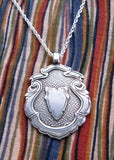 Antique Pocket Watch Fob Necklace English Hallmarked Sterling Silver 1930s Medal