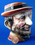 English Character Jug Bearded Man With Cane 1930s Hand Painted Toby Jug