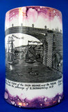 Purple Luster Tankard Iron Bridge Engraving Grays 1930s Sunderland Pink Luster