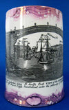 Purple Luster Tankard Iron Bridge Engraving Grays 1930s Sunderland Pink Luster