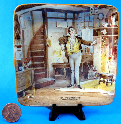 Dickens Mr. Pecksniff Pin Dish New Hall Dickensware 1930s Trinket Dish