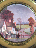 Brass Plaque Timbered English Village Pub Vintage 1930s Wall Art England