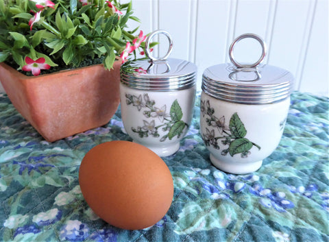 Egg Coddlers 2 Royal Worcester Valencia Early 1930s Orange Blossoms Single Size