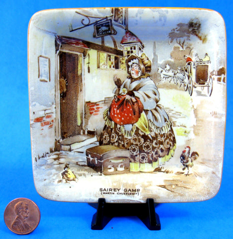 Pin Dish Sairey Gamp Dickens New Hall Teabag Caddy 1930s Trinket Dickensware
