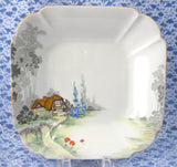 Art Deco Shelley 1930s Cottage 2 Queen Anne Square Serving Bowl 8.25 Inch Bowl
