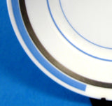 Shelley Salad Plate Blue And Silver Bands Art Deco Eve 1930s 7 Inches