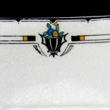 Shelley Art Deco Cake Plate England Enamel Fruit Leaves Queen Anne Shape 1930s