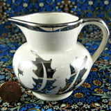 English Silver Luster Pitcher Jug Lancaster Sandland 1930s Silver Leaves Creamer