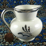 English Silver Luster Pitcher Jug Lancaster Sandland 1930s Silver Leaves Creamer