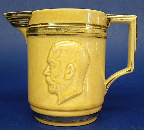 King George V England Silver Jubilee Jug 1935 Pitcher Masons Yellow