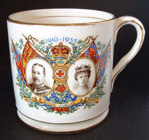 Mug King George V Queen Mary England Silver Jubilee 1935 Royal Commemorative