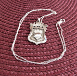 Necklace Watch Fob Pendant English Sterling Silver 1937 Chester Sterling Chain Fancy