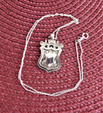 Necklace Watch Fob Pendant English Sterling Silver 1937 Chester Sterling Chain Fancy