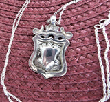 Necklace Watch Fob Pendant English Sterling Silver 1937 Chester Sterling Chain Fancy