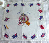 Scarf Coronation Edward VIII George VI 1937 Crown Flags Handkerchief