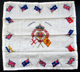 Scarf Coronation Edward VIII George VI 1937 Crown Flags Handkerchief