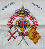 Scarf Coronation Edward VIII George VI 1937 Crown Flags Handkerchief