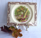 Clarice Cliff Plate Biarritz Rural Scenes A J Wilkinson 1940s Rectangular Transferware