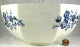 Masons Blue Transferware Manchu Bowl 8.5 Octagonal 1940s Ironstone Blue And White