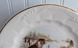 Otters Plate Luncheon White Wheat Embossed Ironstone England 1940s Weatherby