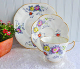 Rosina England Cup and Saucer With Plate Art Deco Stylized Floral 1948-1952