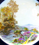 Shelley Dinner Plate Heather Blue Gold Overlay 10.75 Inch Plate 1950s