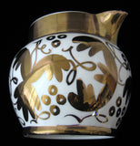 Wedgwood Gold Luster Creamer Jug 1940s Hand Painted Grapes Pitcher