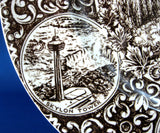 Niagara Falls Canada Brown Transferware Souvenir Plate 10 Inches Wood 1940s