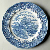English Village Blue Transferware Plate Ironstone 10 Inch Dinner Salem UK