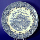 English Village Blue Transferware Plate Ironstone 10 Inch Dinner Salem UK
