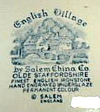 English Village Blue Transferware Plate Ironstone 10 Inch Dinner Salem UK