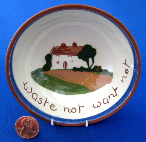 Motto Ware Dish Waste Not Want Not Dartmouth Mottoware 1940s Clotted Cream