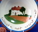 Motto Ware Dish Waste Not Want Not Dartmouth Mottoware 1940s Clotted Cream