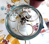 Sterling Silver Crystal Danish Modern Bowl 1950s Signed DGH Dansk Guld Handwerk