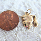 Ponytail Girl 14kt Solid Gold Charm Pendant USA 2.3 Grams 1950s 14k Little Girl Profile