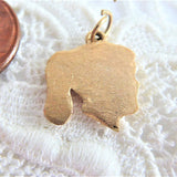 Ponytail Girl 14kt Solid Gold Charm Pendant USA 2.3 Grams 1950s 14k Little Girl Profile
